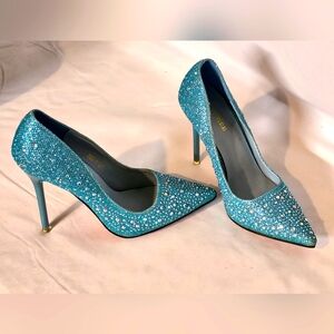 Big Tree Blue Glitter Stiletto